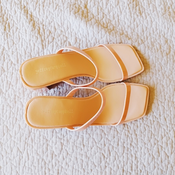 Jeffrey Campbell Jelly Sandals Block Heel Nude Pink Strappy Beach 7 New - Picture 3 of 7